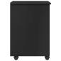 Preview: ARDEBO.de - Rollschrank Mit Rad Schwarz 34 x 39 x 56 cm Massivholz Kiefer