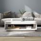 Preview: Couchtisch Weiß 110x50x33,5 cm Massivholz Kiefer