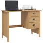 Preview: Schreibtisch mit Schubladen HILL Honigbraun 100 x 45 x 74 cm