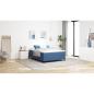 Preview: Boxspringbett Blau und Weiß 160 x 200 cm Cordstoff