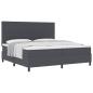 Preview: Boxspringbett Dunkelgrau und Weiß 200 x 200 cm Cordstoff