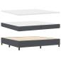 Preview: Boxspringbett Dunkelgrau und Weiß 200 x 200 cm Cordstoff