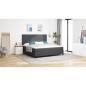 Preview: Boxspringbett Dunkelgrau und Weiß 200 x 200 cm Cordstoff
