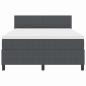 Preview: LED Boxspringbett Dunkelgrau und Weiß 140 x 190 cm Cordstoff
