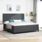 Preview: ARDEBO.de - LED Boxspringbett Dunkelgrau und Weiß 200 x 200 cm Cordstoff