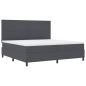 Preview: LED Boxspringbett Dunkelgrau und Weiß 200 x 200 cm Cordstoff