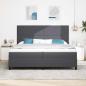 Preview: LED Boxspringbett Dunkelgrau und Weiß 200 x 200 cm Cordstoff