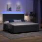 Preview: LED Boxspringbett Dunkelgrau und Weiß 200 x 200 cm Cordstoff