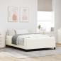 Preview: ARDEBO.de - Bettrahmen mit Matratze Creme 160 x 200 cm Stoff