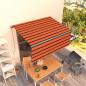 Preview: ARDEBO.de - Markise Manuell Einziehbar mit Rollo 3x2,5 m Orange & Braun