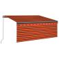 Preview: Markise Manuell Einziehbar mit Rollo 3x2,5 m Orange & Braun