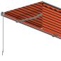 Preview: Markise Manuell Einziehbar mit Rollo 3x2,5 m Orange & Braun