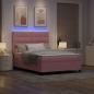 Preview: LED Boxspringbett mit Kopfteil Rosa 140 x 200 cm Samt