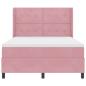 Preview: Boxspringbett mit LED-Lichtleisten Rosa 140 x 200 cm Samt