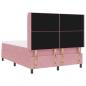 Preview: Boxspringbett mit LED-Lichtleisten Rosa 140 x 200 cm Samt