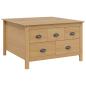 Preview: Couchtisch mit Schubladen HILL Honigbraun 79,5 x 79,5 x 49 cm