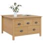 Preview: Couchtisch mit Schubladen HILL Honigbraun 79,5 x 79,5 x 49 cm