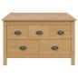 Preview: Couchtisch mit Schubladen HILL Honigbraun 79,5 x 79,5 x 49 cm