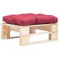 Preview: ARDEBO.de - Garten-Palettenhocker mit Kissen in Rot Holz Natur