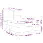 Preview: LED Boxspringbett Dunkelgrau und Weiß 140 x 190 cm Cordstoff