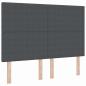 Preview: LED Boxspringbett Dunkelgrau und Weiß 140 x 190 cm Cordstoff