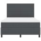 Preview: LED Boxspringbett Dunkelgrau und Weiß 140 x 190 cm Cordstoff