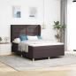 Preview: ARDEBO.de - Boxspringbett mit Kopfteil Dunkelbraun 200 x 160 cm Stoff