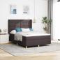 Preview: ARDEBO.de - Boxspringbett mit LED-Lichtleisten Braun 160 x 200 cm Stoff