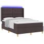 Preview: Boxspringbett mit LED-Lichtleisten Braun 160 x 200 cm Stoff