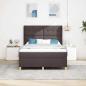 Preview: Boxspringbett mit LED-Lichtleisten Braun 160 x 200 cm Stoff