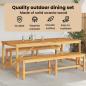 Preview: Garten Essgruppe 3 Stk. Braun Massivholz Akazie