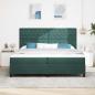 Preview: Boxspringbett mit Matratze Dunkelgrün 200 x 200 cm Stoff