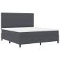 Preview: Boxspringbett Dunkelgrau und Weiß 180 x 200 cm Cordstoff