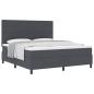 Preview: Boxspringbett Dunkelgrau und Weiß 180 x 200 cm Cordstoff