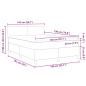 Preview: LED Boxspringbett Creme und Weiß 140 x 190 cm Cordstoff