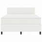 Preview: LED Boxspringbett Creme und Weiß 140 x 190 cm Cordstoff