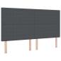 Preview: LED Boxspringbett Dunkelgrau und Weiß 180 x 200 cm Cordstoff