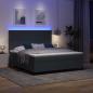 Preview: LED Boxspringbett Dunkelgrau und Weiß 180 x 200 cm Cordstoff