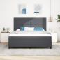 Preview: LED Boxspringbett Dunkelgrau und Weiß 180 x 200 cm Cordstoff