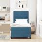 Preview: ARDEBO.de - LED Boxspringbett mit Kopfteil Dunkelblau 80 x 200 cm Samt