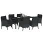 Preview: Garten Essgruppe 7 stk. Schwarz Poly-Rattan