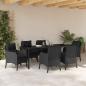 Preview: Garten Essgruppe 7 stk. Schwarz Poly-Rattan