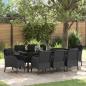 Preview: ARDEBO.de - Garten Essgruppe 9 Stk. Schwarz Poly-Rattan