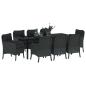 Preview: Garten Essgruppe 9 Stk. Schwarz Poly-Rattan