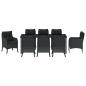 Preview: Garten Essgruppe 9 Stk. Schwarz Poly-Rattan