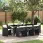 Preview: ARDEBO.de - Garten Essgruppe 9 stk. Schwarz Poly-Rattan