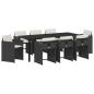 Preview: Garten Essgruppe 9 stk. Schwarz Poly-Rattan