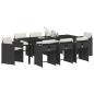 Preview: Garten Essgruppe 9 stk. Schwarz Poly-Rattan