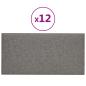 Preview: Wandkopfteilen 12 Stk. 30 x 15 cm Hellgrau Stoff