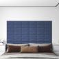 Preview: ARDEBO.de - Wandkopfteilen 12 Stk. 30 x 15 cm Blau Stoff